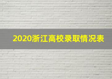 2020浙江高校录取情况表