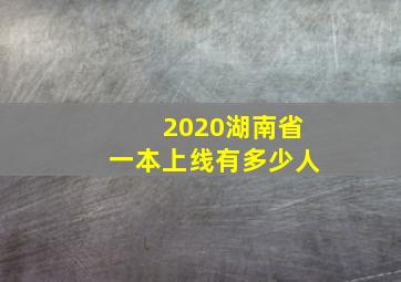 2020湖南省一本上线有多少人