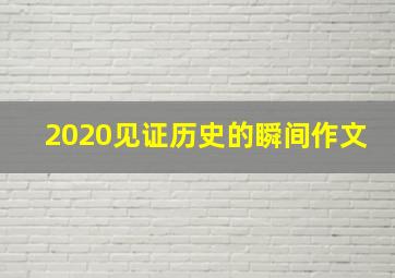 2020见证历史的瞬间作文