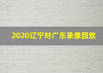 2020辽宁对广东录像回放