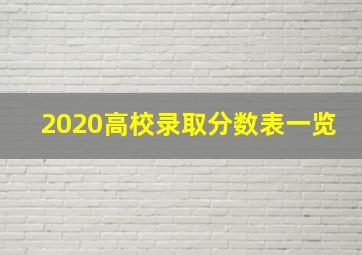 2020高校录取分数表一览