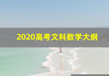 2020高考文科数学大纲