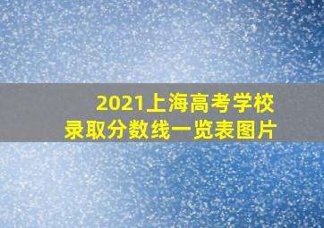 2021上海高考学校录取分数线一览表图片