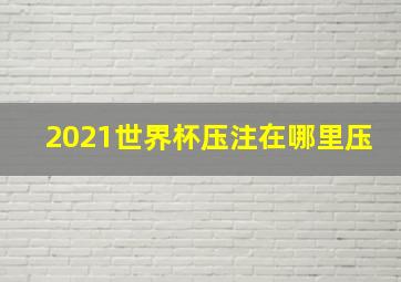 2021世界杯压注在哪里压