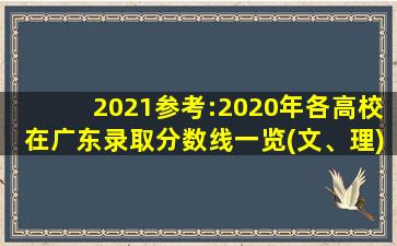 2021参考:2020年各高校在广东录取分数线一览(文、理)