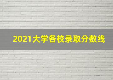 2021大学各校录取分数线