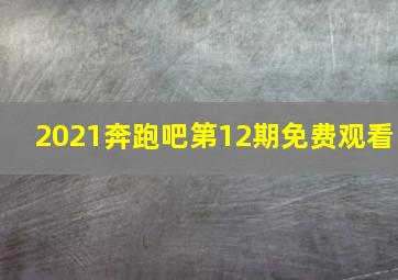 2021奔跑吧第12期免费观看