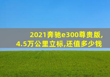 2021奔驰e300尊贵版,4.5万公里立标,还值多少钱