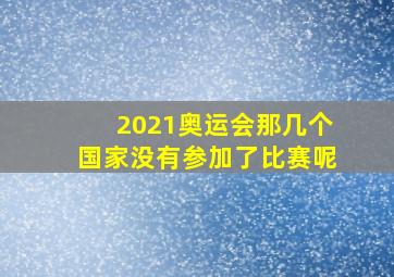 2021奥运会那几个国家没有参加了比赛呢