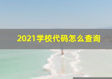 2021学校代码怎么查询