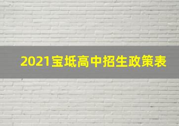 2021宝坻高中招生政策表