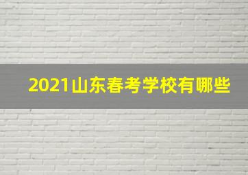 2021山东春考学校有哪些