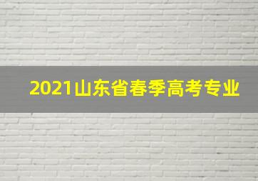 2021山东省春季高考专业