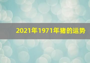 2021年1971年猪的运势