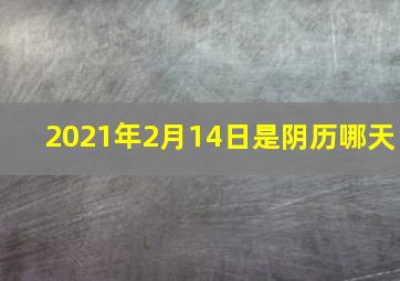 2021年2月14日是阴历哪天