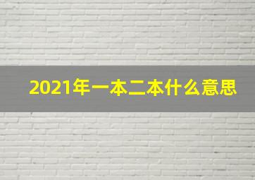 2021年一本二本什么意思