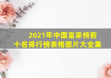 2021年中国富豪榜前十名排行榜表格图片大全集