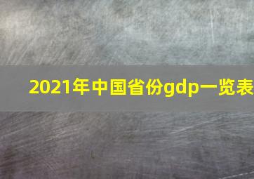 2021年中国省份gdp一览表