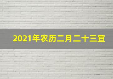 2021年农历二月二十三宜