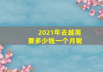 2021年去越南要多少钱一个月呢