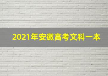 2021年安徽高考文科一本