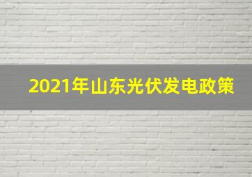 2021年山东光伏发电政策