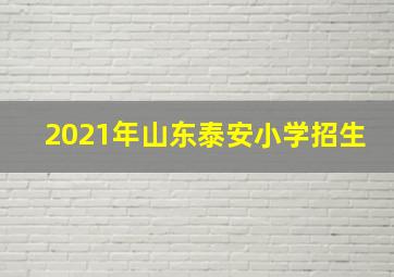 2021年山东泰安小学招生