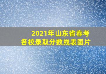 2021年山东省春考各校录取分数线表图片