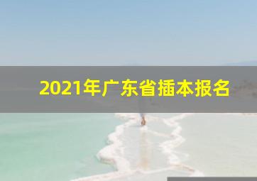 2021年广东省插本报名