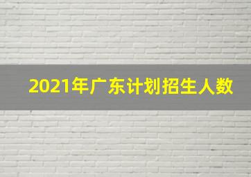 2021年广东计划招生人数