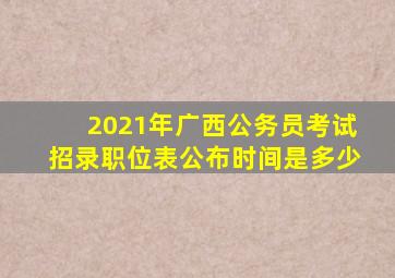 2021年广西公务员考试招录职位表公布时间是多少