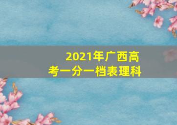 2021年广西高考一分一档表理科