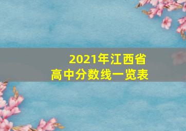 2021年江西省高中分数线一览表