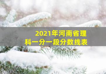 2021年河南省理科一分一段分数线表