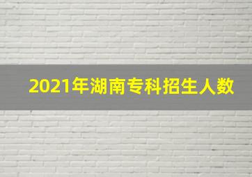 2021年湖南专科招生人数