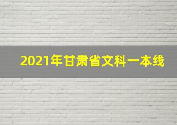 2021年甘肃省文科一本线