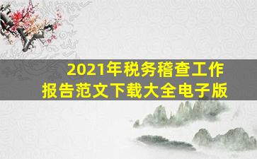 2021年税务稽查工作报告范文下载大全电子版