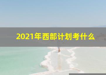 2021年西部计划考什么