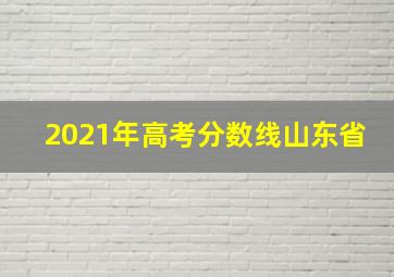 2021年高考分数线山东省