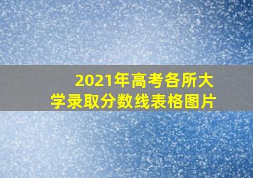 2021年高考各所大学录取分数线表格图片