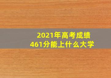 2021年高考成绩461分能上什么大学