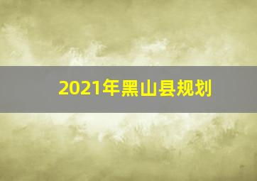 2021年黑山县规划