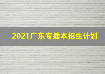 2021广东专插本招生计划