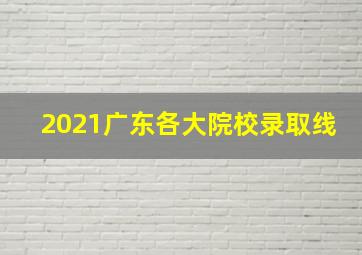 2021广东各大院校录取线