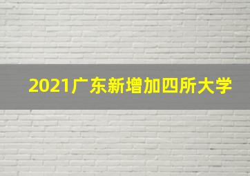 2021广东新增加四所大学