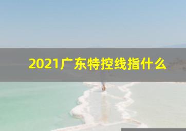 2021广东特控线指什么