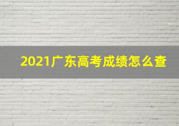 2021广东高考成绩怎么查