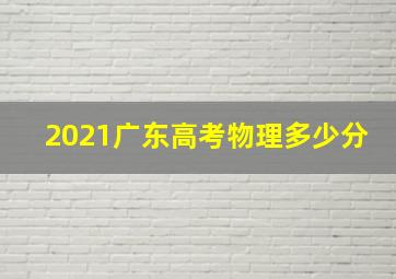 2021广东高考物理多少分