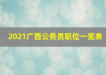 2021广西公务员职位一览表