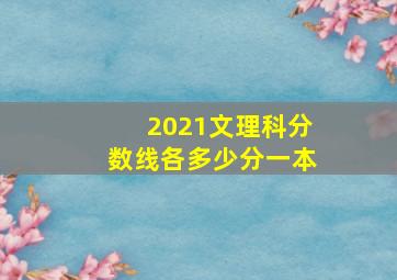 2021文理科分数线各多少分一本